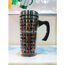 new design 2015 promotional double wall screw lid travel mug stainless steel coffee tumbler